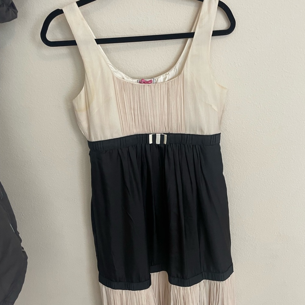 Yoana Baraschi Cream & Black Silk Dress